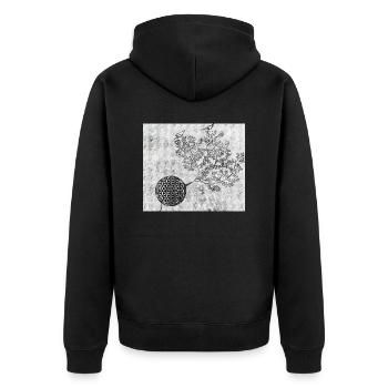 Persian Tree of Life No. 5 - Unisex Premium Organic Zip Hoodie - black - Back - Nico (187cm)