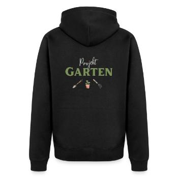 Projekt Garten Gärtnerin Gärtner - Unisex Premium Bio Zip Hoodie - Schwarz - Hinten - Nico (187cm)