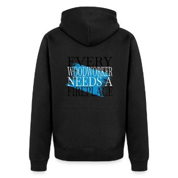 cutter carpenter girl tshirts - Unisex Premium Bio Zip Hoodie - Schwarz - Hinten - Nico (187cm)