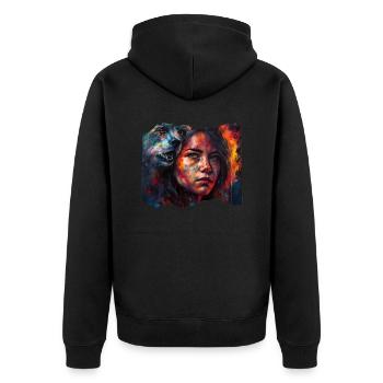 She wolf daughter - Unisex Premium Organic Zip Hoodie - black - Back - Nico (187cm)