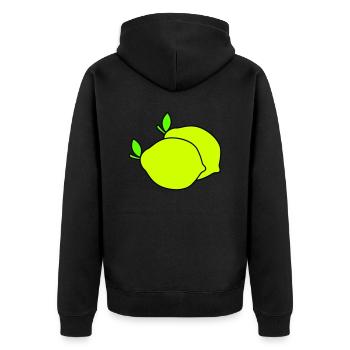 lemons - Unisex Premium Organic Zip Hoodie - black - Back - Nico (187cm)
