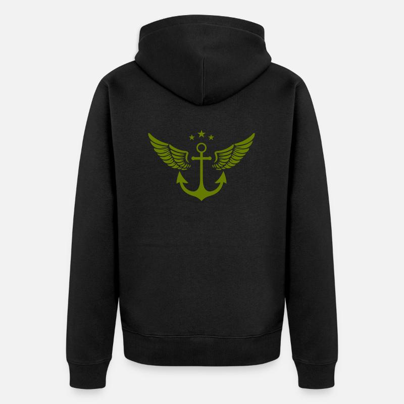 Ailes d’ancrage - Veste à capuche bio Premium Unisexe - noir