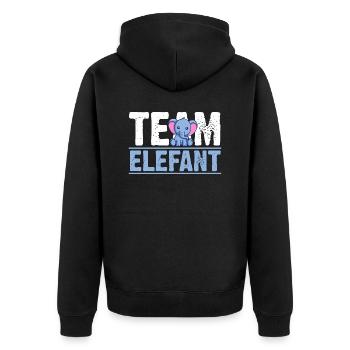 Elefant Elefanten - Unisex Premium Bio Zip Hoodie - Schwarz - Hinten - Nico (187cm)