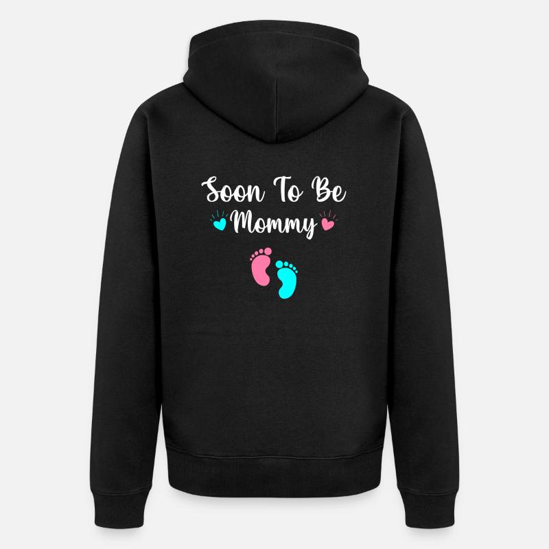 Bald Mama werden - Unisex Premium Bio Zip Hoodie - Schwarz