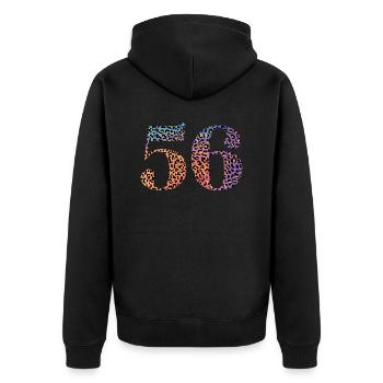 56th Birthday Leopard - Unisex Premium Organic Zip Hoodie - black - Back - Nico (187cm)