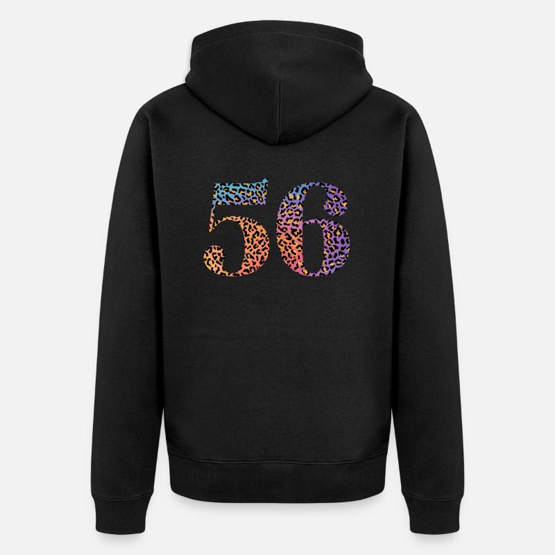 56e anniversaire léopard - Veste à capuche bio Premium Unisexe - noir