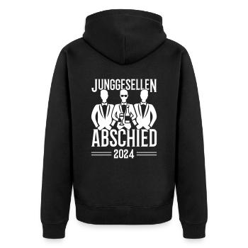 Enterrement de vie de garçon 2024 - Veste à capuche bio Premium Unisexe - noir - Dos - Nico (187cm)