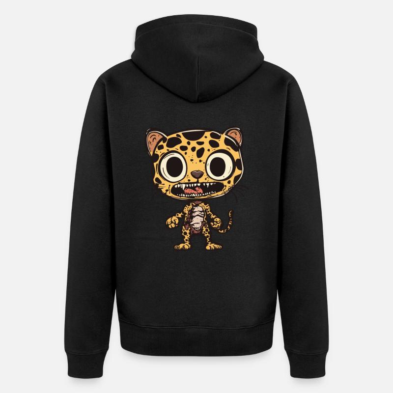 Léopard Halloween Zombie - Veste à capuche bio Premium Unisexe - noir