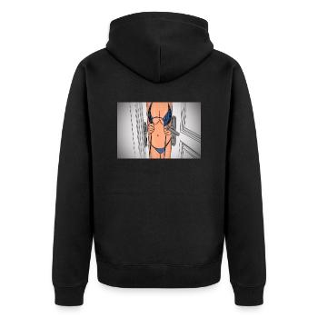 Come in sexy tease Sexting Sexy curvy Comic Pinup - Unisex Premium Organic Zip Hoodie - black - Back - Nico (187cm)