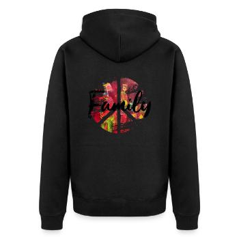 Famille Peace woodstock - Veste à capuche bio Premium Unisexe - noir - Dos - Nico (187cm)