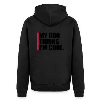 Dog thinks in the cool - Unisex Premium Organic Zip Hoodie - black - Back - Nico (187cm)