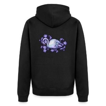 Cygne pourpre - Veste à capuche bio Premium Unisexe - noir - Dos - Nico (187cm)