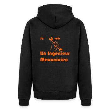 JE suis un ingenieur mécanicien - Veste à capuche bio Premium Unisexe - noir - Dos - Nico (187cm)