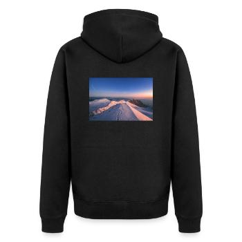 The first light on thr summit of Mt. Parnassus - Unisex Premium Organic Zip Hoodie - black - Back - Nico (187cm)
