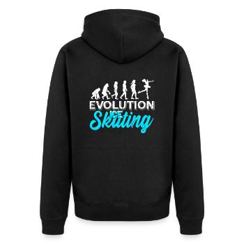 Awesome Vintage Evolution Of Ice Skating - Unisex Premium Bio Zip Hoodie - Schwarz - Hinten - Nico (187cm)