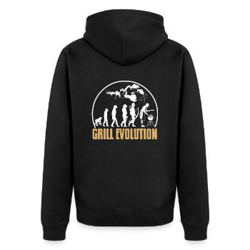 Grill Evolution Awesome Grilling T-Shirt Present - Unisex Premium Organic Zip Hoodie - black - Back - Nico (187cm)