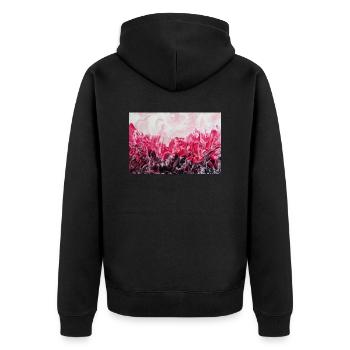 67Sentitok - Unisex Premium Bio Zip Hoodie - Schwarz - Hinten - Nico (187cm)
