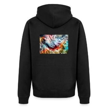 63Sentit - Unisex Premium Bio Zip Hoodie - Schwarz - Hinten - Nico (187cm)
