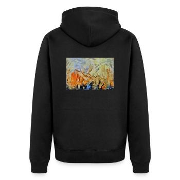 3948 - Unisex Premium Bio Zip Hoodie - Schwarz - Hinten - Nico (187cm)