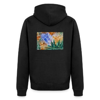 3934 - Unisex Premium Bio Zip Hoodie - Schwarz - Hinten - Nico (187cm)