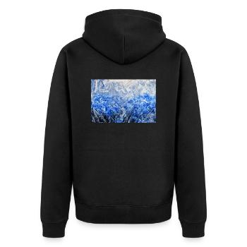 75Sentitoks - Unisex Premium Bio Zip Hoodie - Schwarz - Hinten - Nico (187cm)