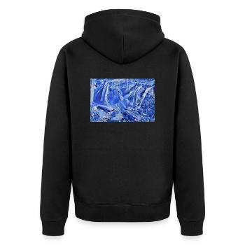 3946 - Unisex Premium Bio Zip Hoodie - Schwarz - Hinten - Nico (187cm)