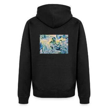 3947 - Unisex Premium Bio Zip Hoodie - Schwarz - Hinten - Nico (187cm)