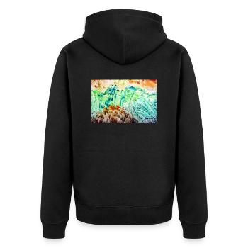 81Sentitoks - Unisex Premium Bio Zip Hoodie - Schwarz - Hinten - Nico (187cm)