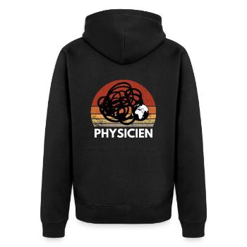 ASTROPHYSIQUE HUMOUR TERRE VINTAGE RÉTRO SUNSET - Veste à capuche bio Premium Unisexe - noir - Dos - Nico (187cm)