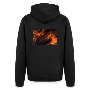 Dark Flames - Unisex Premium Organic Zip Hoodie - black - Back - Nico (187cm)