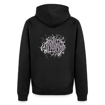 kinder animalliberationfront geek humor tierschutz - Unisex Premium Bio Zip Hoodie - Schwarz - Hinten - Nico (187cm)