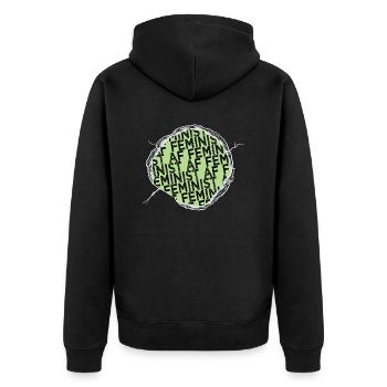 womens march equal women rights joke quotes - Unisex Premium Organic Zip Hoodie - black - Back - Nico (187cm)