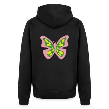 Butterfly of light - Unisex Premium Organic Zip Hoodie - black - Back - Nico (187cm)