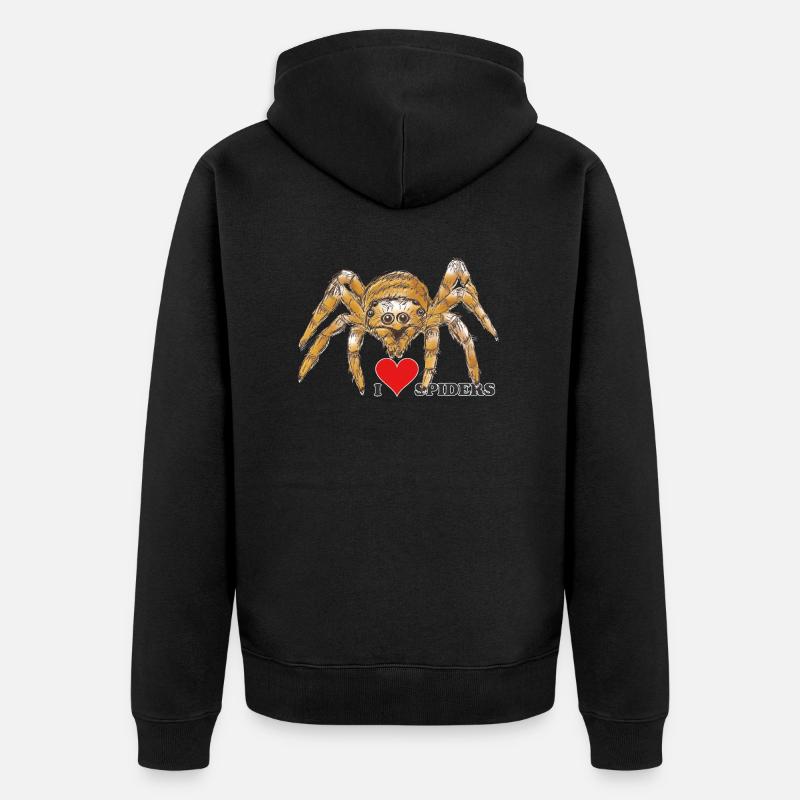Araignée d’Halloween, Arachnophobie, Monstre - Veste à capuche bio Premium Unisexe - noir