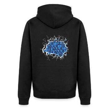 fischerei tierschutz tier angelrute kuh vegetarier - Unisex Premium Bio Zip Hoodie - Schwarz - Hinten - Nico (187cm)