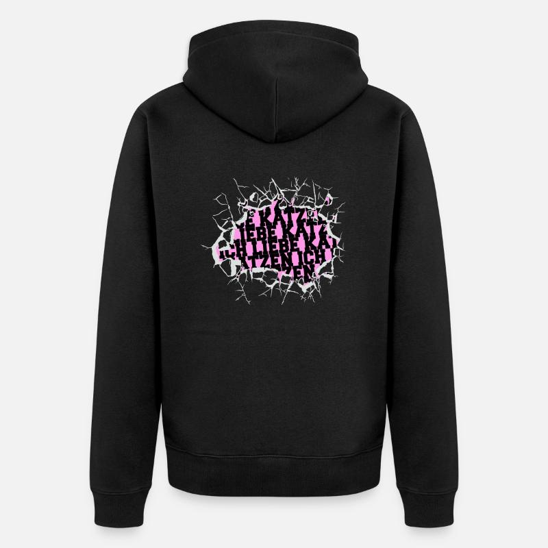 witzig statement spruch großkatze geschenkidee - Unisex Premium Bio Zip Hoodie - Schwarz