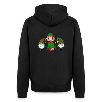 Lutin et gnômes de Noël - Veste à capuche bio Premium Unisexe - noir - Dos - Nico (187cm)