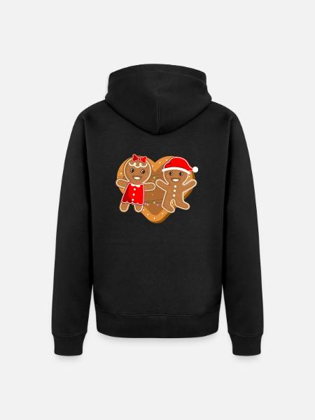 Christmas Gingerbread Chocolate Cookies - Unisex Premium Organic Zip Hoodie - black