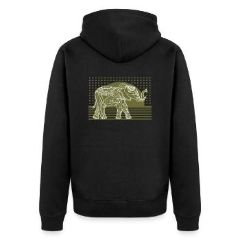 Éléphant - Veste à capuche bio Premium Unisexe - noir - Dos - Nico (187cm)