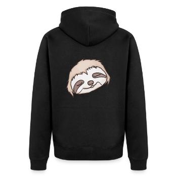 Visage paresseux endormi - Veste à capuche bio Premium Unisexe - noir - Dos - Nico (187cm)