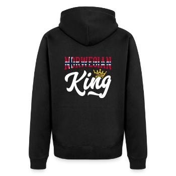 Norwegischer König Norwegen Norwegische Flagge - Unisex Premium Bio Zip Hoodie - Schwarz - Hinten - Nico (187cm)