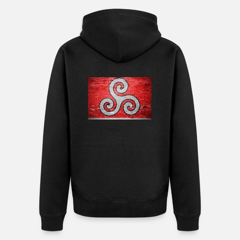 Triskele BDSM Brick Wall Graffiti - Veste à capuche bio Premium Unisexe - noir