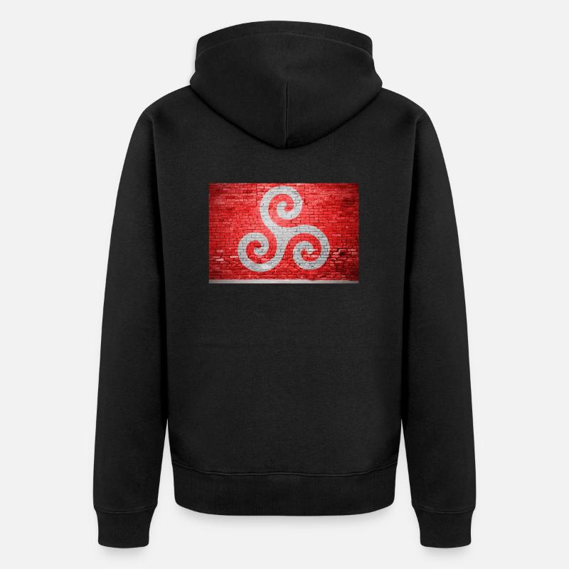 Triskele BDSM Brick Wall Graffiti - Veste à capuche bio Premium Unisexe - noir