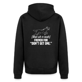 Malinois Belgian Shepherd Mechelaar Dog - Unisex Premium Organic Zip Hoodie - black - Back - Nico (187cm)