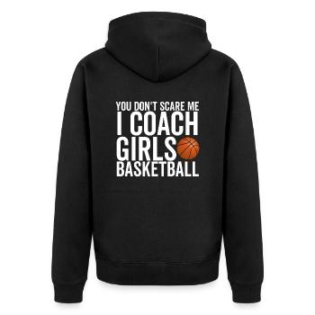 Du machst mir keine Angst Ich trainiere Mädchen Basketball - Unisex Premium Bio Zip Hoodie - Schwarz - Hinten - Nico (187cm)