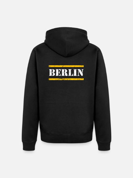 Berlin - Unisex Premium Organic Zip Hoodie - black
