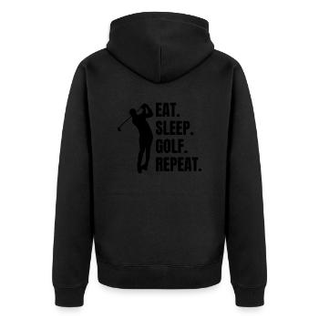 Golfer Golf Quote Golf Ball Golf Club - Unisex Premium Organic Zip Hoodie - black - Back - Nico (187cm)