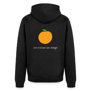 Ceci n'est pas une orange - humour - Veste à capuche bio Premium Unisexe - noir - Dos - Nico (187cm)
