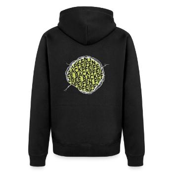humor spaß lustig witzig backpfeiffe schelle zitat - Unisex Premium Bio Zip Hoodie - Schwarz - Hinten - Nico (187cm)