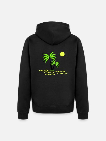 Palmen - Unisex Premium Bio Zip Hoodie - Schwarz